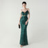 Graceful Sequin Embellished Mesh Mermaid Maxi Dress